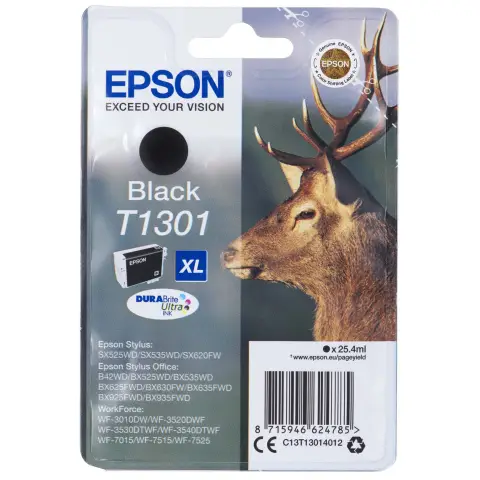 Tusz Epson T1301 Czarny do drukarek (Oryginalny) [25.4ml]